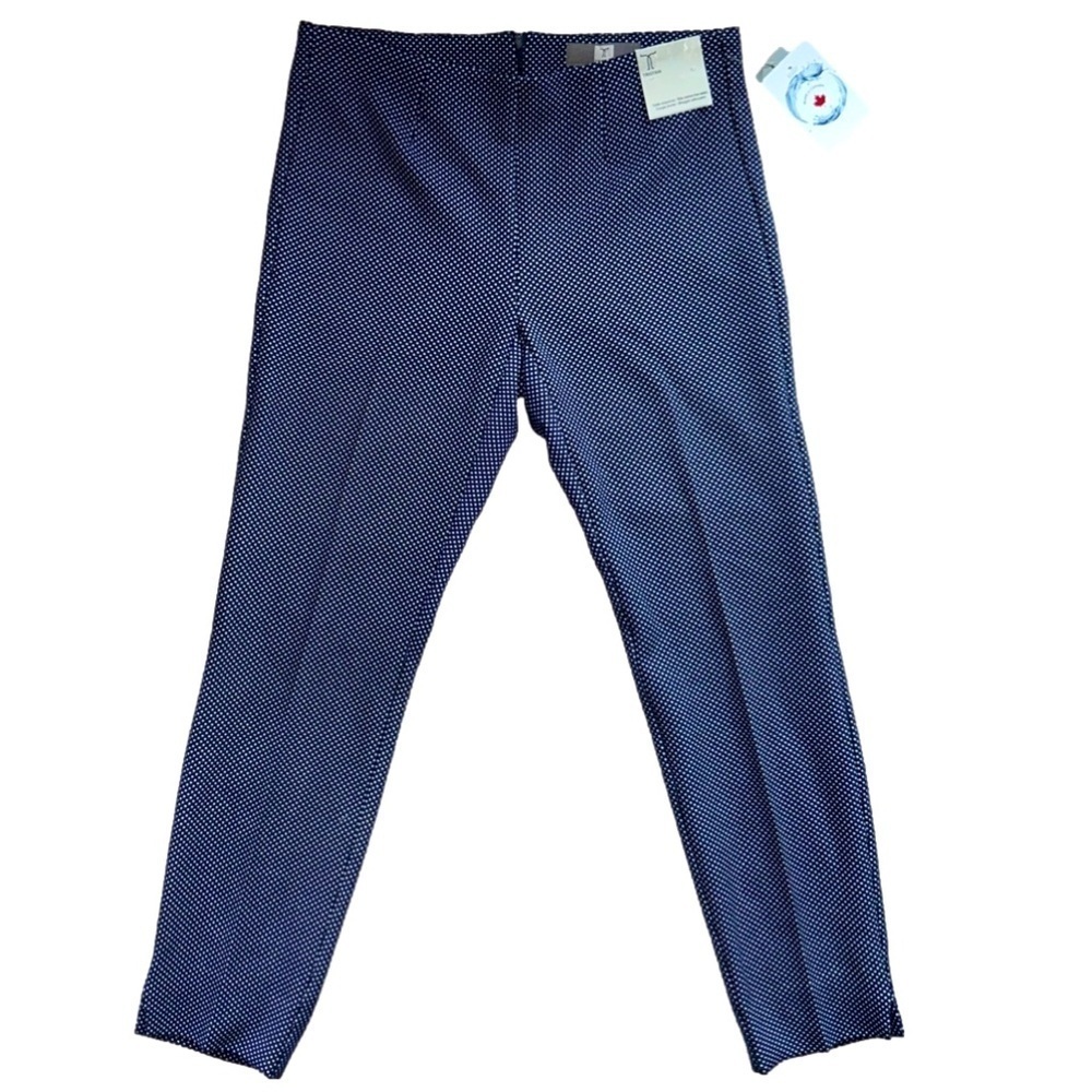 NWT Tristan Navy Polka Dot Ankle Dress Pants Made in Canada Size 8
